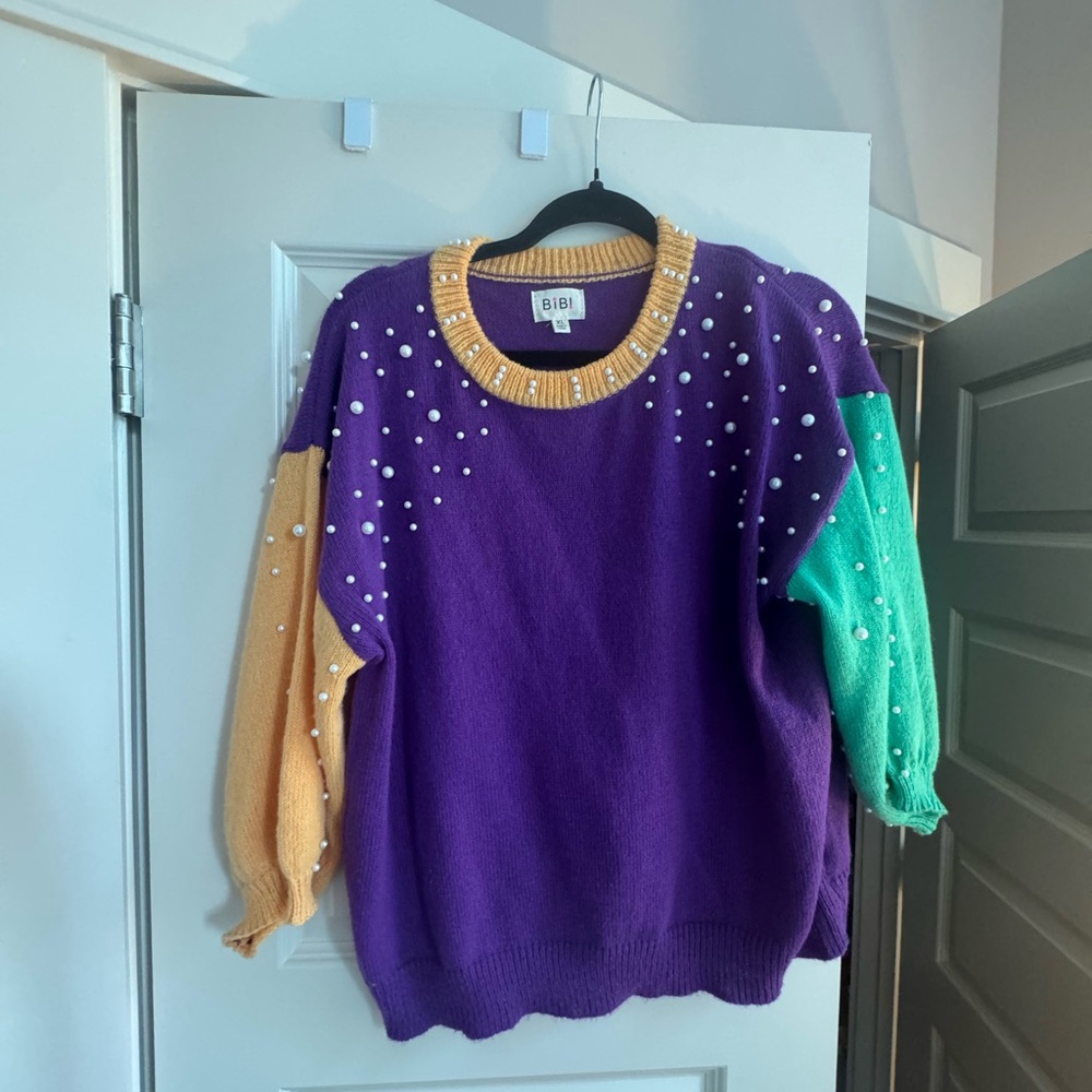 Mardi Gras Sweater - Purple, Green, and Gold